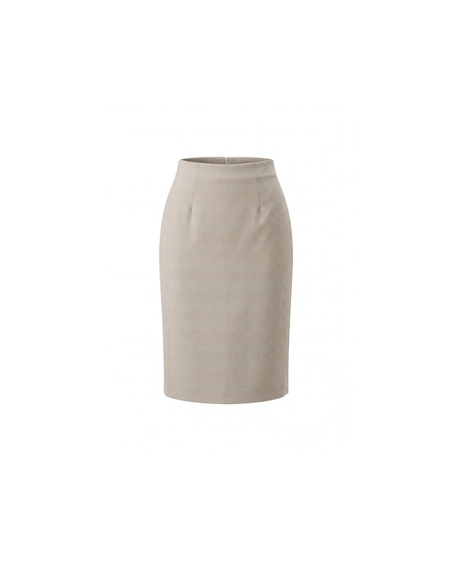 Pencil Skirt Oatmeal Check