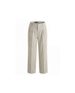Wide-Leg Trousers Textured Oatmeal