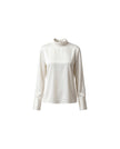 Tie-Neck Satin Blouse Cloud White