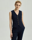 Rosa Vest Dark Navy Check