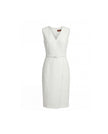 Almond White sleeveless wrap dress, front product view
