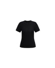 Black fitted short-sleeve T-shirt, front product view