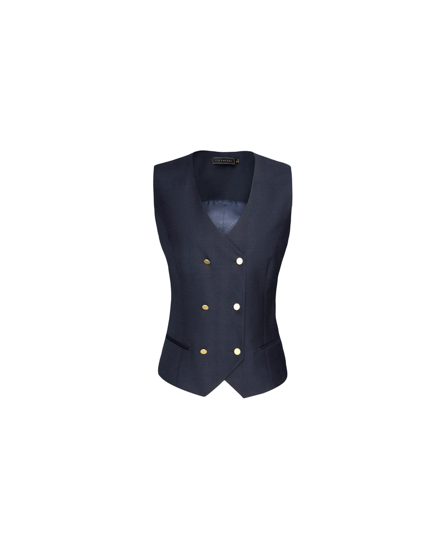 Teresa Vest Dark Navy Check