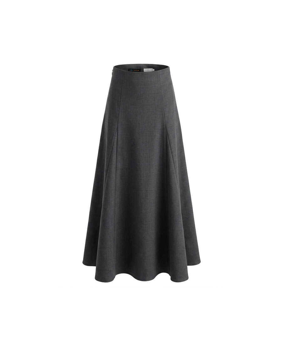 Sculpted Midi Skirt Charcoal Grey