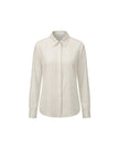 Oatmeal fitted cotton-blend shirt, front product view