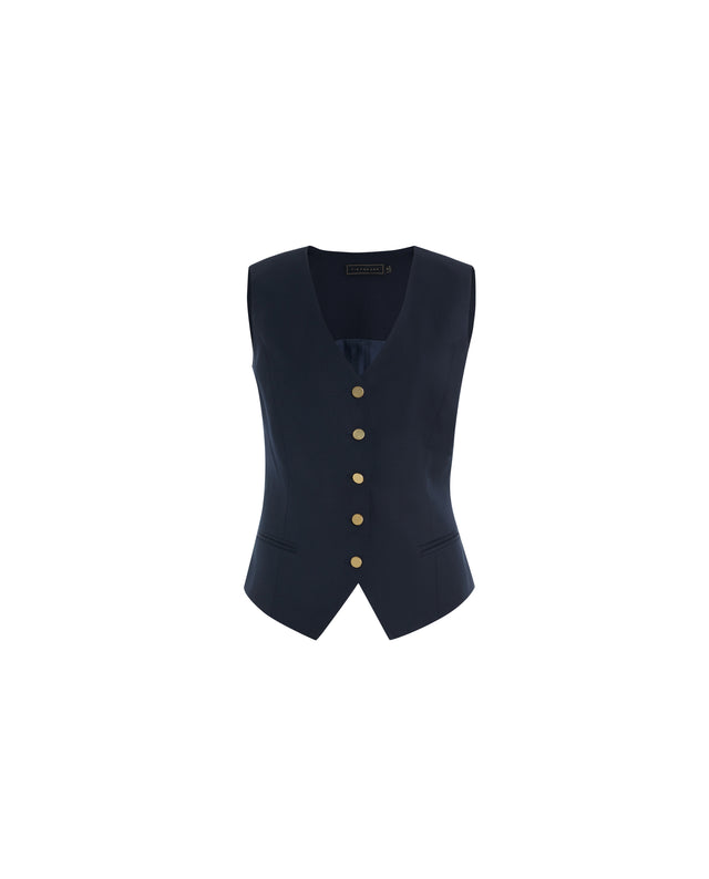 Rosa Vest Dark Navy Check
