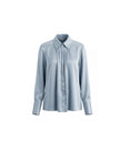 Glacier Blue long-sleeve blouse, front product view