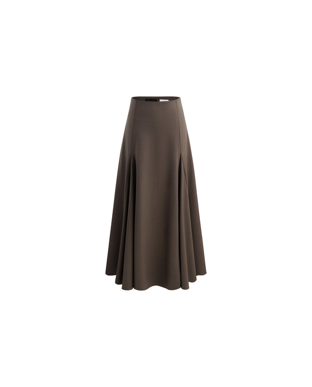 Sculpted Midi Skirt Warm Tea Brown