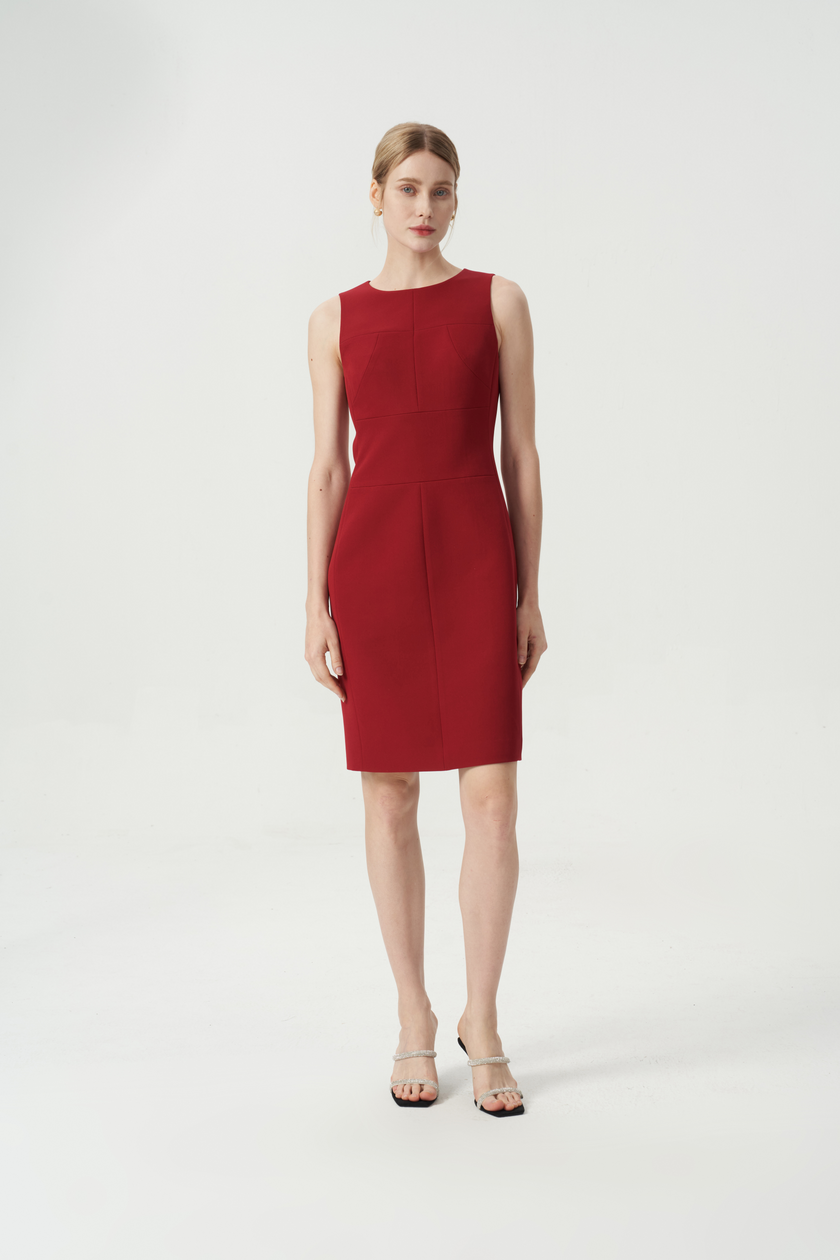 EV Sudro™ Red Diamond-ratio Tailoring Sleeveless Dress