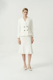 EV LéSuit™ White Double-breasted Four-button Blazer