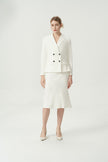 EV LéSuit™ White Double-breasted Four-button Blazer