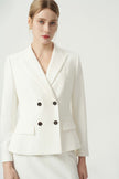 EV LéSuit™ White Double-breasted Four-button Blazer