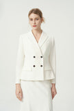 EV LéSuit™ White Double-breasted Four-button Blazer