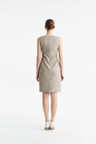 LC CURIE™ Apricot Granular Texture Diamond-ratio Tailoring Dress