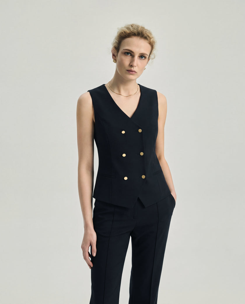 Teresa Vest Dark Navy Check