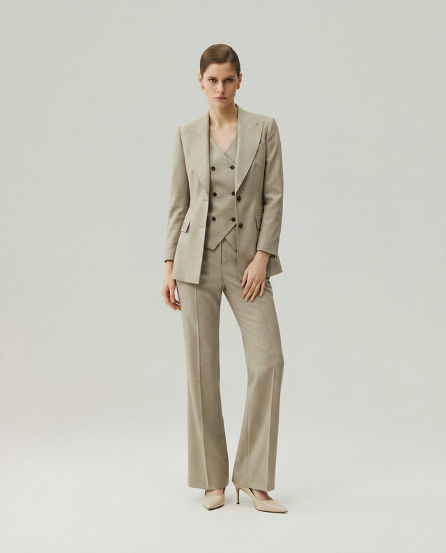 Gandi Trousers Textured Apricot