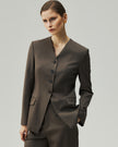 Sculpted V-Neck Jacket Warm Tea Brown