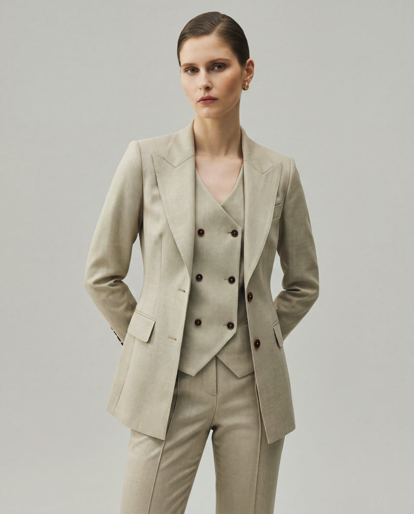 Dom Blazer Textured Apricot