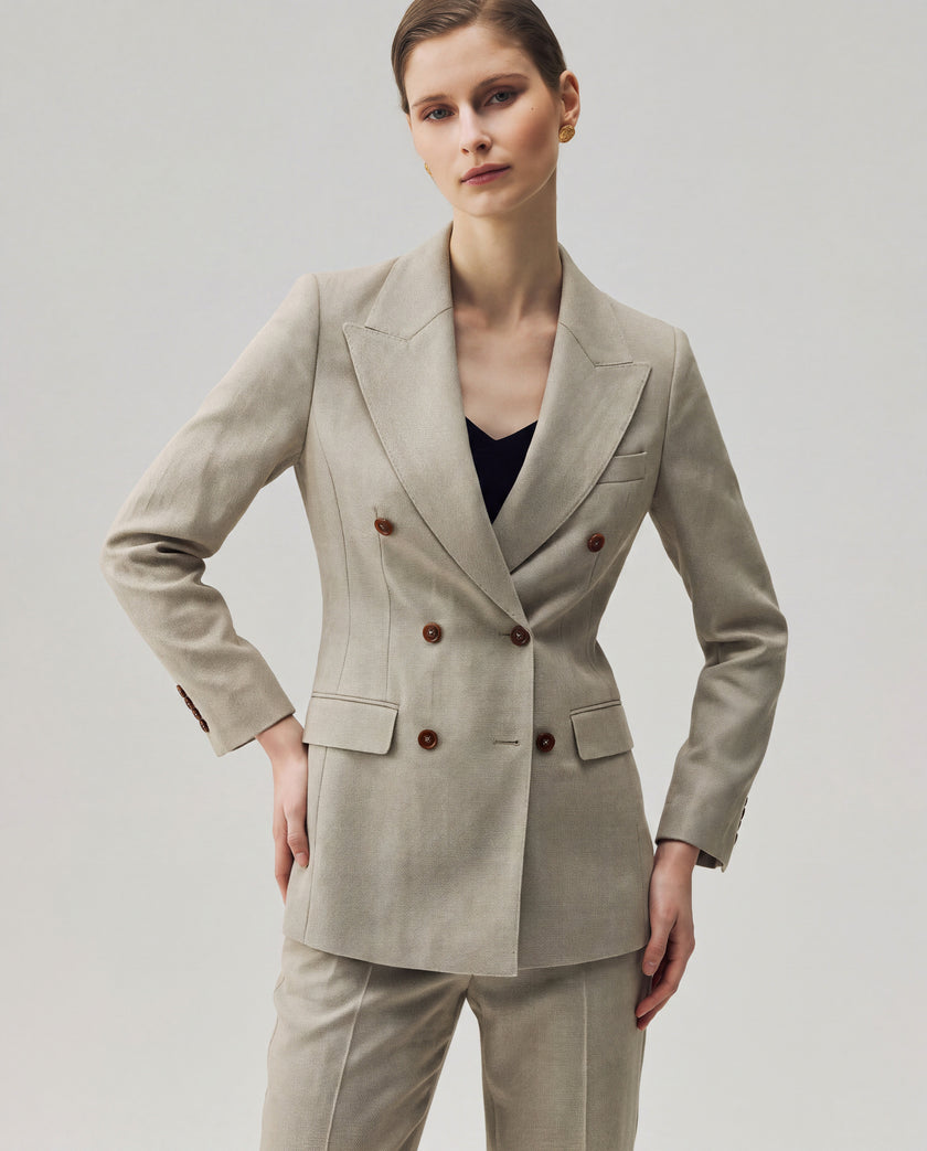 Ace Blazer Textured Apricot