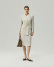 Double-Breasted Blazer Oatmeal Check