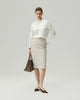 Pencil Skirt Oatmeal Check
