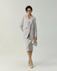 Hopkins Pencil Skirt in Almond on model, full-length front styling view