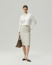 Tie-Neck Satin Blouse Cloud White