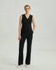 Gandi Trousers in Black on model, full-length front styling view