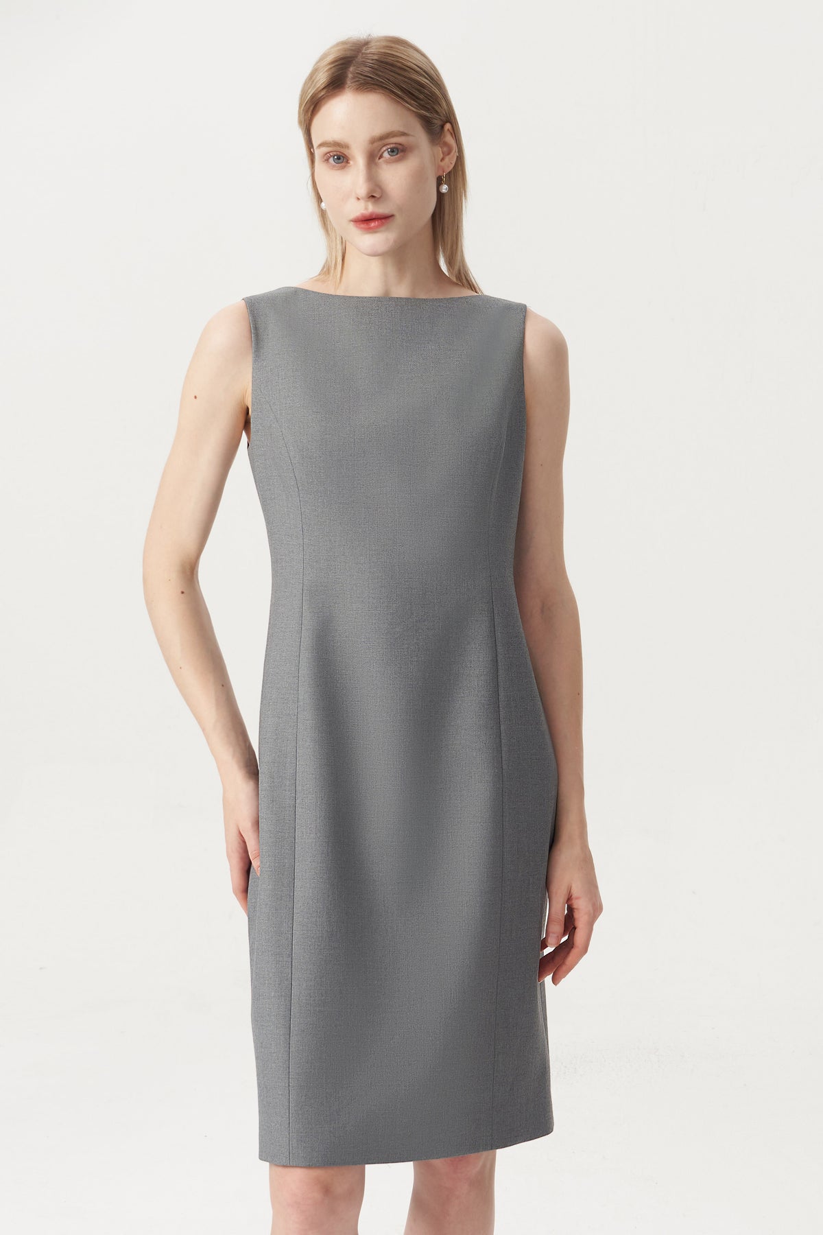 EV Sudro™ Ivy Gray Sleeveless Dress Styling
