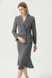 EV LéSuit™ Smoky Grey Double-breasted Four-button Blazer