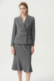 EV LéSuit™ Smoky Grey Double-breasted Four-button Blazer