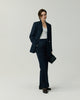 Kew Blazer in Navy on model, full-length front styling view