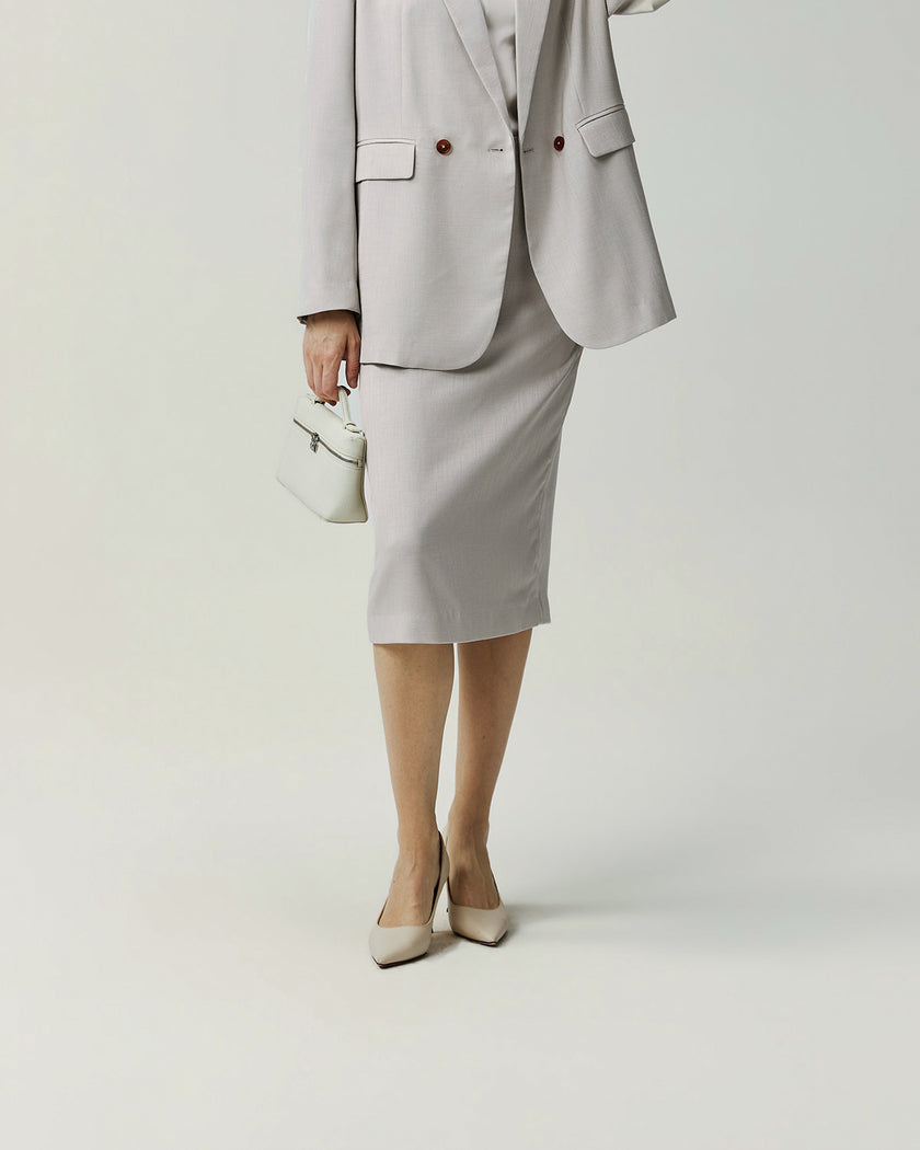Hopkins Pencil Skirt in Almond, front product view