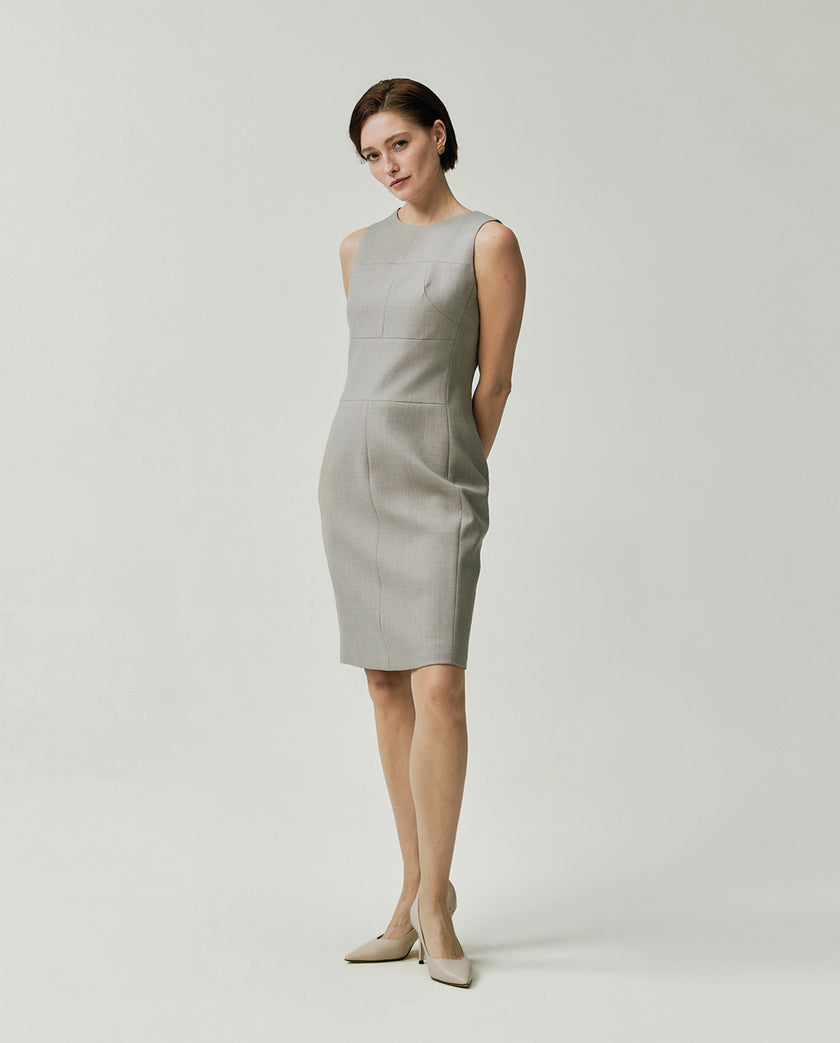 Curie Dress Textured Apricot