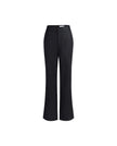 Ecole charcoal grey high-rise wool trousers with a straight leg and subtle flare