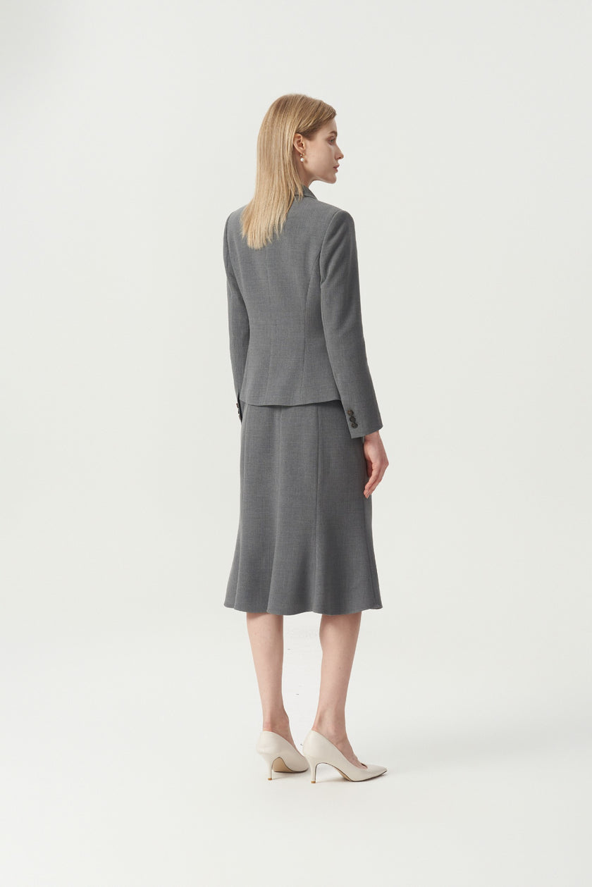 EV LéSuit™ Smoky Grey Double-breasted Four-button Blazer