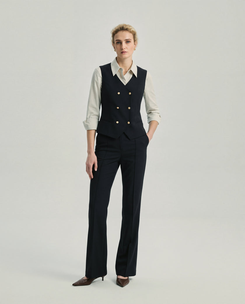 Teresa Vest Dark Navy Check