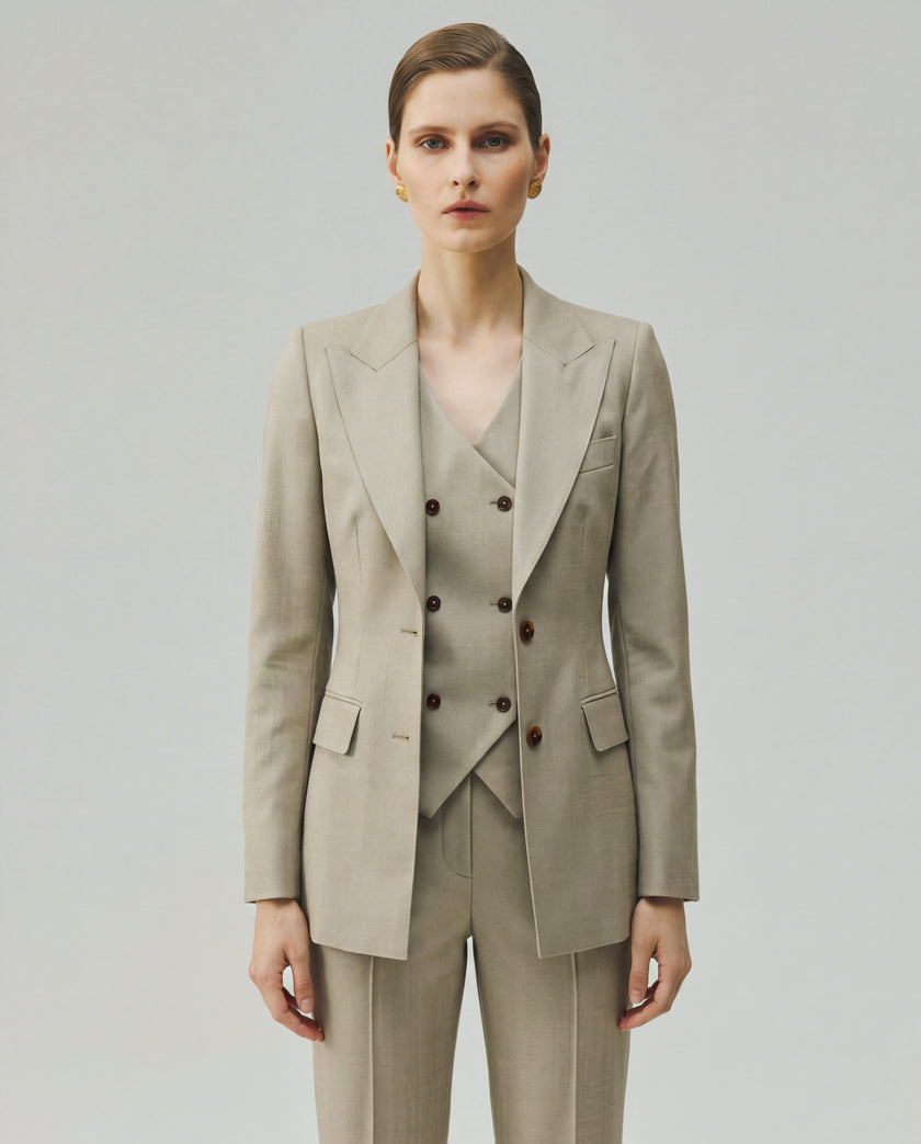 Dom Blazer Textured Apricot