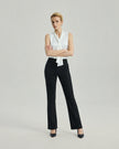 Louis Trousers in Black on model, full-length front styling view