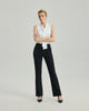 Louis Trousers in Black on model, full-length front styling view
