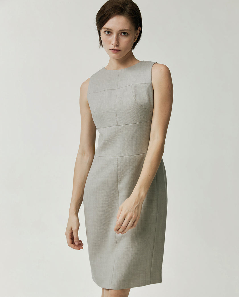 Curie Dress Textured Apricot