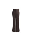 Ecole high-rise wool trousers in ebony with a straight-leg silhouette and subtle flare