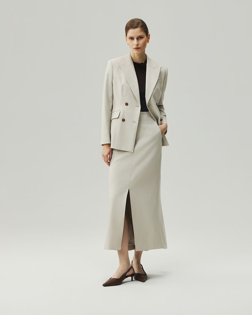 Sculpted Blazer Textured Oatmeal