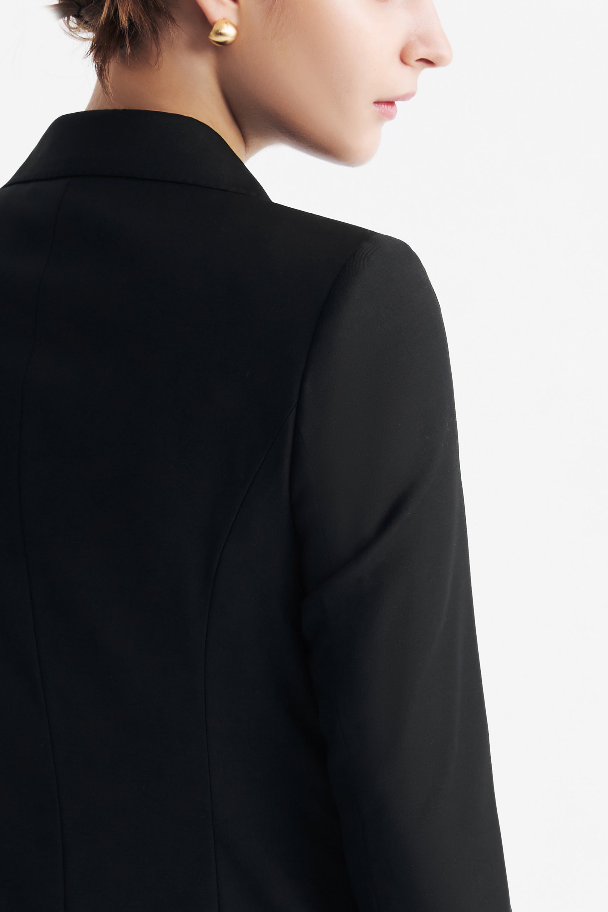 TieForHer - LC ACE™ Peak Lapel Double-breasted Blazer - Black - Blazer