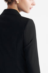 LC ACE™ Peak Lapel Double-breasted Blazer - Black