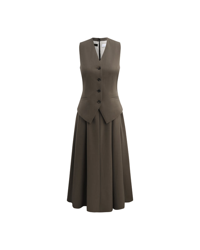 A-Line Dress Warm Tea Brown