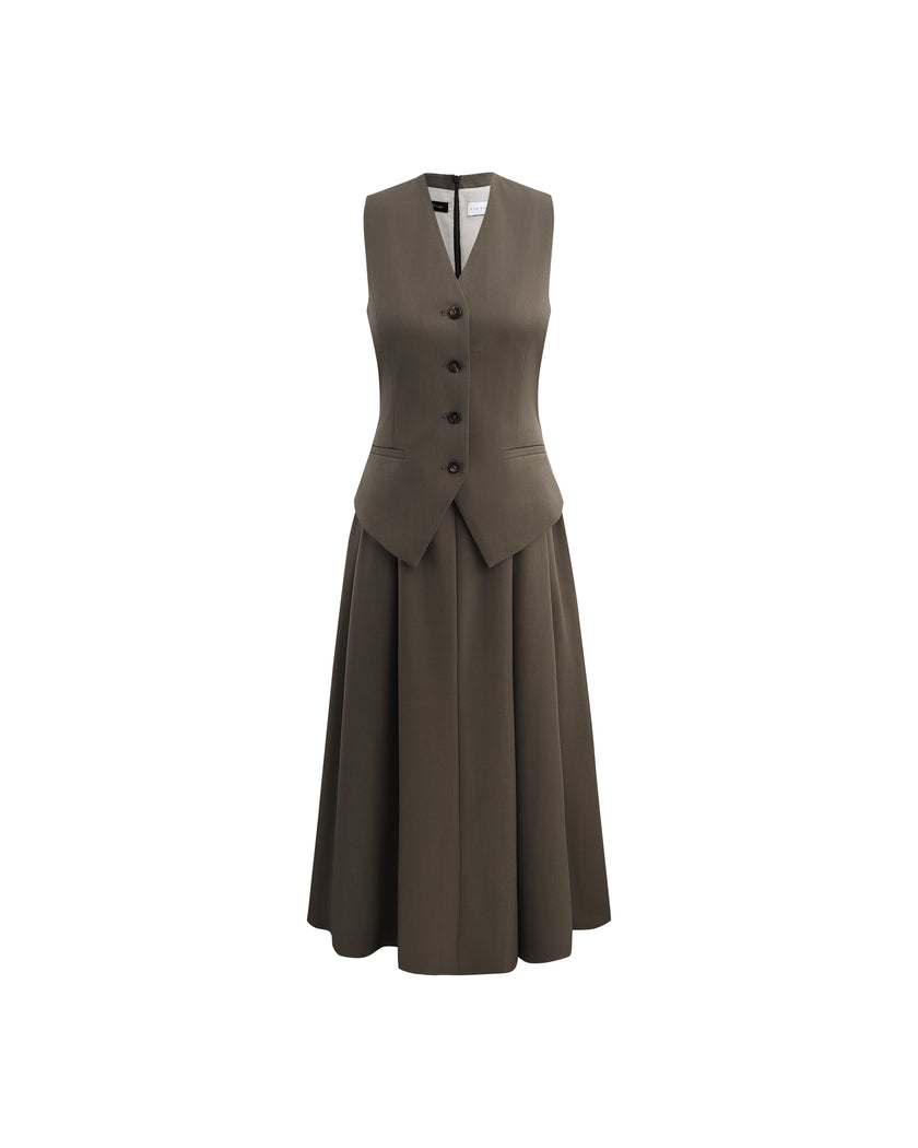 A-Line Dress Warm Tea Brown