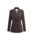 Sculpted Double-Breasted Blazer Ebony Brown