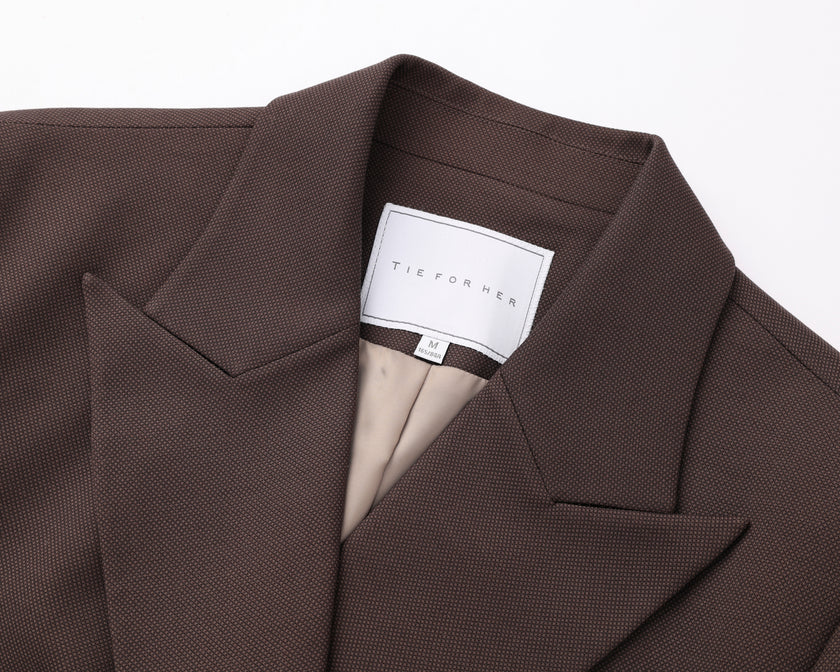 Sculpted Double-Breasted Blazer Ebony Brown