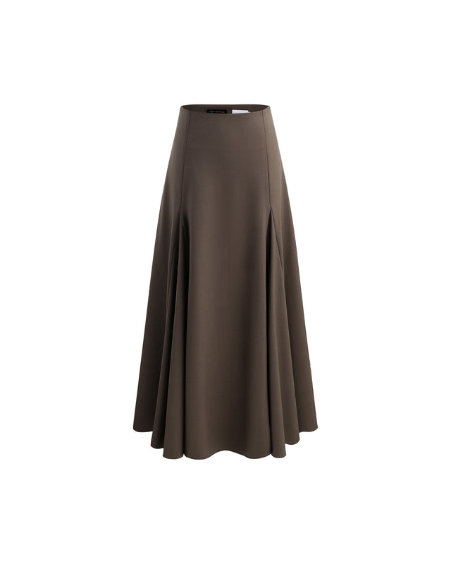 Sculpted Midi Skirt Warm Tea Brown